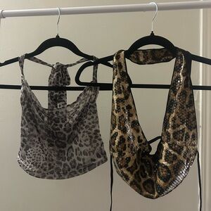 Leopard Print Halter Tops
